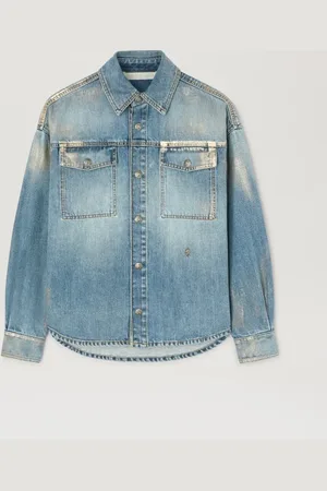 Palm Angels Metal Brushed Denim Shirt Donna
