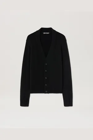 Palm Angels Curved Logo Knit Cardigan Uomo