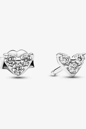 PANDORA Orecchini Cuori con Tre Pietre