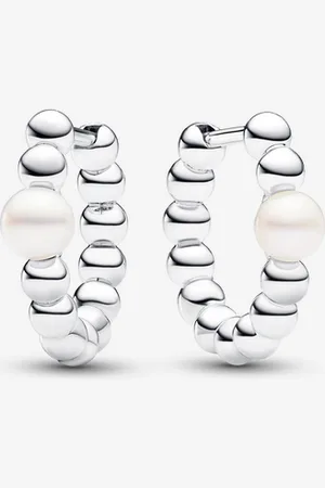 PANDORA Orecchini Cerchi con Perle d’Acqua Dolce Coltivate e Sfere