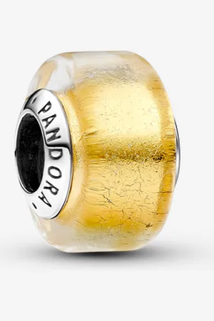 PANDORA Charm Mini Vetro di Murano Foglia d’Oro