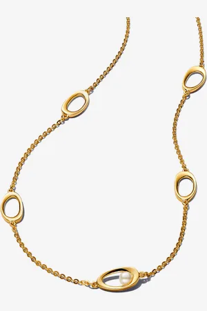 PANDORA Collana Ovali Linea Sinuosa e Perla D