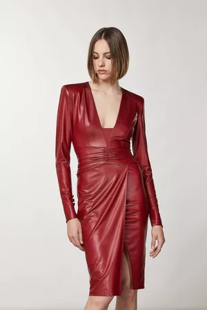 Patrizia Pepe Donna Vestiti midi - Tubino in jersey spalmato
