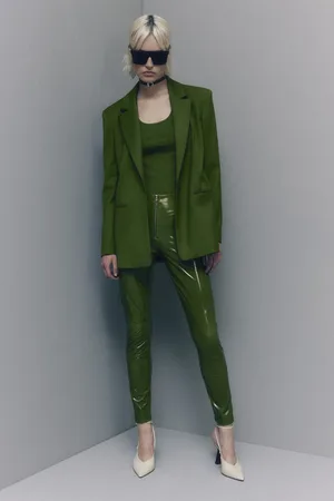 Patrizia Pepe Leggings a vita alta in ecopelle