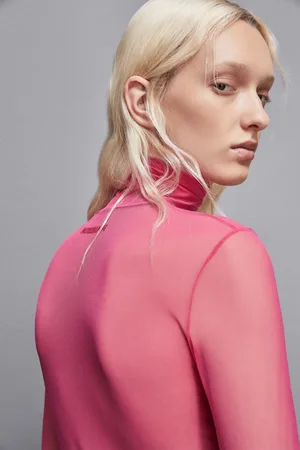 Patrizia Pepe Lupetto collo alto in tulle stretch