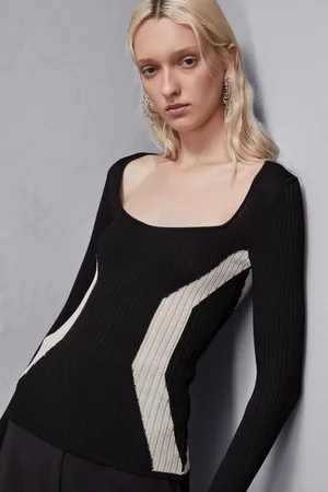 Patrizia Pepe Maglia a costine in misto viscosa