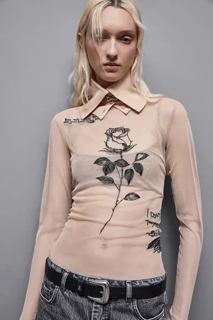 Patrizia Pepe Maglia con ricamo in tulle