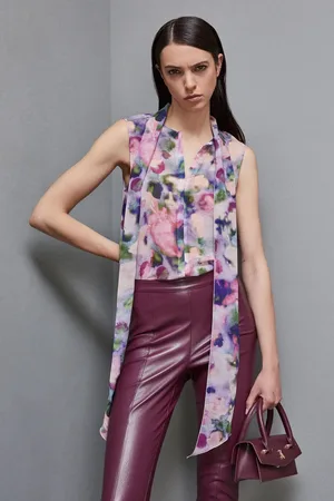 Patrizia Pepe Top regular in georgette fantasia