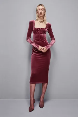 Patrizia Pepe Abito bustier in velluto Essential