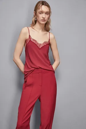 Patrizia Pepe Top "Essential" con spallini e pizzo