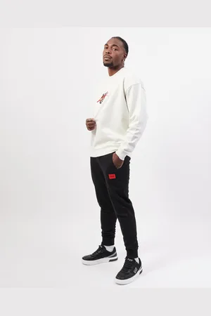 HUGO BOSS Felpa uomo con logo in corsivo