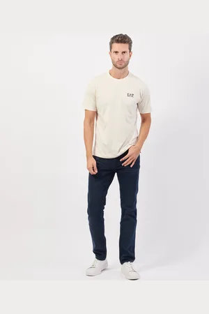 EA7 T-shirt girocollo in cotone con logo