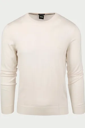 HUGO BOSS Maglione uomo girocollo in lana con logo
