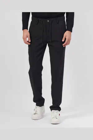 YES ZEE BY ESSENZA Pantalone nero con coulisse e tasche