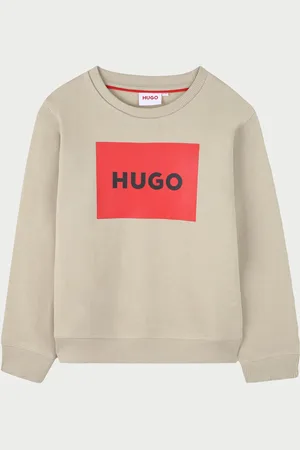HUGO BOSS Felpa bambino in misto cotone con riquadro logo