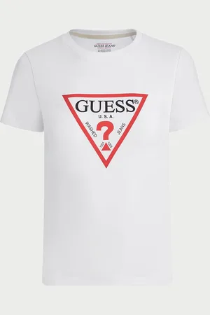 Guess T-shirt girocollo con logo triangolo