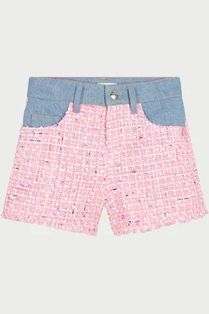 Billieblush Shorts bambine in tweed con tasche