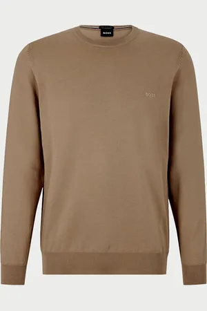 HUGO BOSS Maglione uomo girocollo in lana con logo