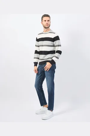 YES ZEE BY ESSENZA Maglione uomo con righe asimmetriche