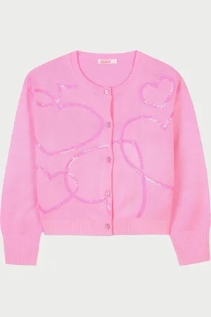Billieblush Cardigan rosa per bambine con cuori