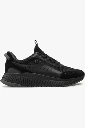 HUGO BOSS Sneakers uomo in pelle liscia e scamosciata