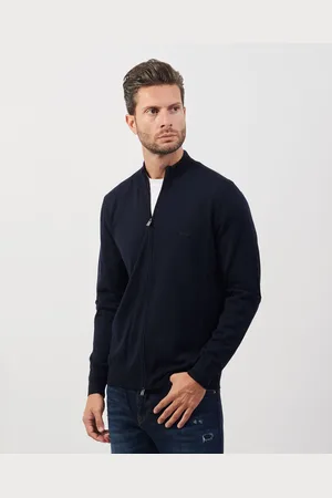 HUGO BOSS Cardigan uomo regular fit in lana vergine