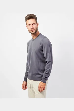 HUGO BOSS Maglione uomo girocollo in lana con logo