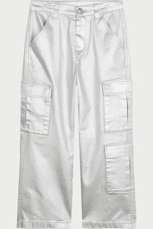HUGO BOSS Jeans argento multitasca per bambine