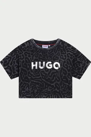 HUGO BOSS T-shirt bambina in cotone stampato