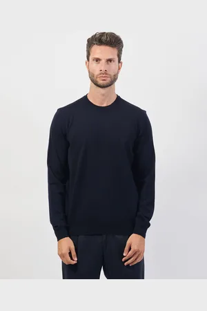 HUGO BOSS Maglione uomo girocollo in lana con logo