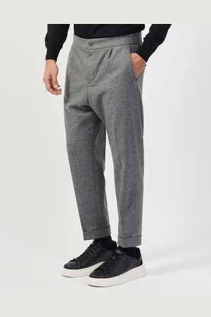 HUGO BOSS Pantaloni con fit affusolato in flanella elasticizzata