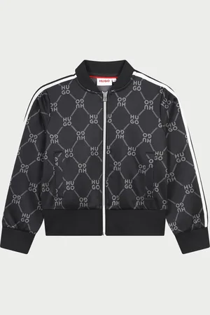 HUGO BOSS Felpa bambina con zip e logo