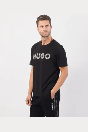 HUGO BOSS T-shirt uomo con logo a contrasto