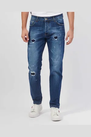 Settemezzo Jeans uomo pitturato con toppe