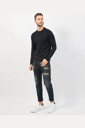 Settemezzo Maglione uomo girocollo con costine