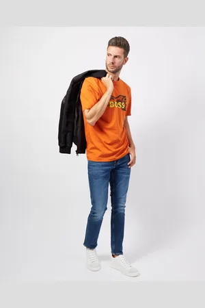 HUGO BOSS T-shirt girocollo in cotone con stampa