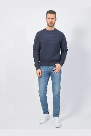 YES ZEE BY ESSENZA Felpa uomo con logo a contrasto