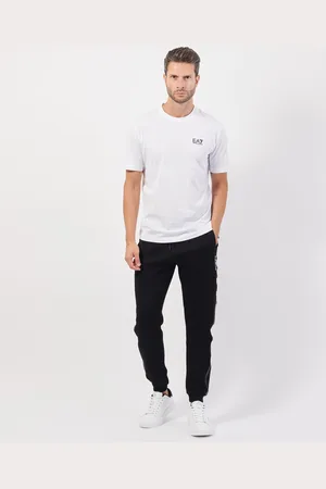 EA7 T-shirt girocollo in cotone con logo