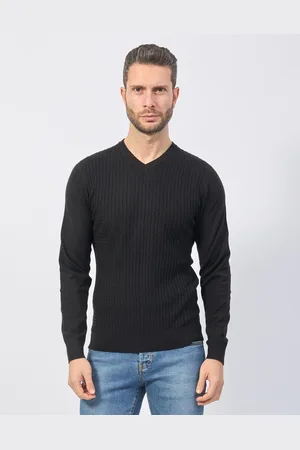 YES ZEE BY ESSENZA Maglione uomo in misto lana con scollo a V