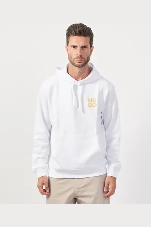 HUGO BOSS Felpa uomo con cappuccio e marsupio
