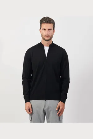 HUGO BOSS Cardigan uomo regular fit in lana vergine