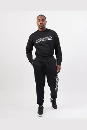 DISCLAIMER Pantaloni tuta uomo con logo verticale