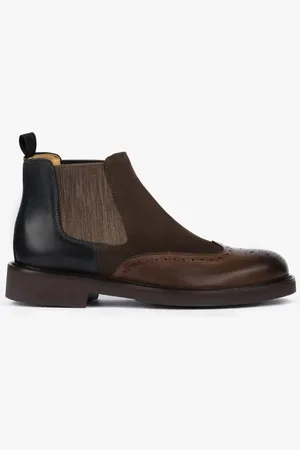 Exton Scarpe Beatles da uomo in camoscio