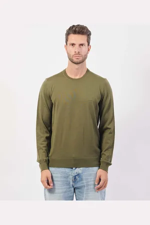 HUGO BOSS Maglione uomo girocollo in lana con logo