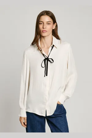 Pepe Jeans Camicia in raso con fiocco in velluto