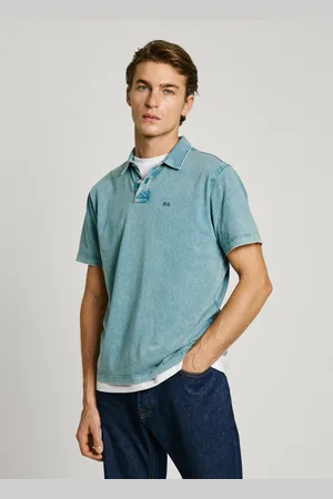 Pepe Jeans Polo in denim con monogramma ricamato