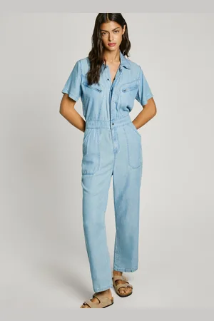 Pepe Jeans Tuta lunga in denim con colletto a camicia