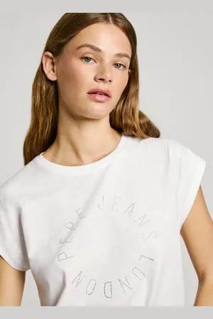 Pepe Jeans T-shirt con logo in strass boxy fit