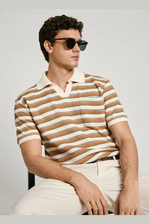 Pepe Jeans Polo a righe lavorazione crochet
