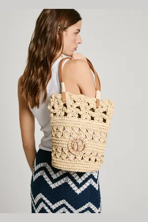 Pepe Jeans Borsa in rafia con monogramma